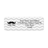 Little Man Mustache Chevron Cute Boys Etiket (Voorkant)