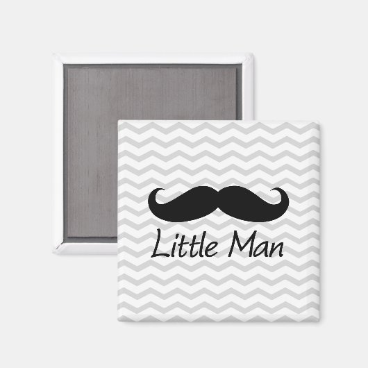 Little Man Mustache Chevron Cute Boys Magneet (Voorkant / Achterkant)