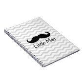 Little Man Mustache Chevron Cute Boys Notitieboek (Rechterzijde)
