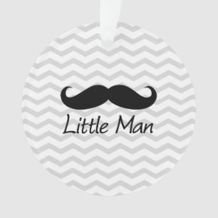 Little Man Mustache Chevron Cute Boys Ornament