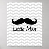 Little Man Mustache Chevron Cute Boys Poster (Voorkant)