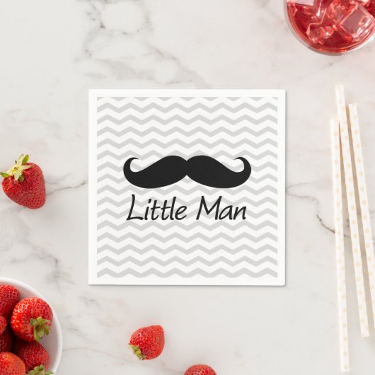 Little Man Mustache Chevron Cute Boys Servetten (Insitu)