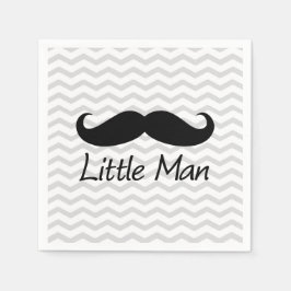 Little Man Mustache Chevron Cute Boys Servetten