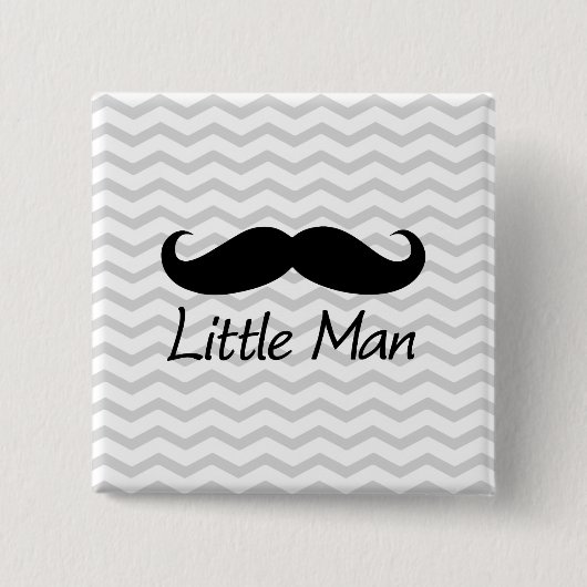 Little Man Mustache Chevron Cute Boys Vierkante Button 5,1 Cm (Voorkant)