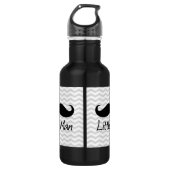 Little Man Mustache Chevron Cute Boys Waterfles (Voorkant)