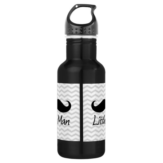 Little Man Mustache Chevron Cute Boys Waterfles (Voorkant)