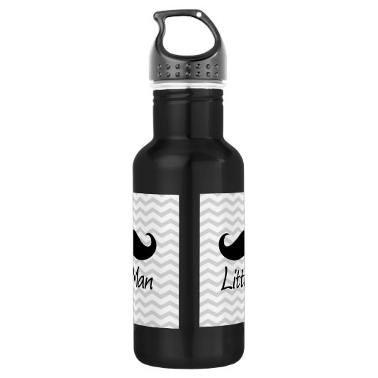 Little Man Mustache Chevron Cute Boys Waterfles (Achterkant)