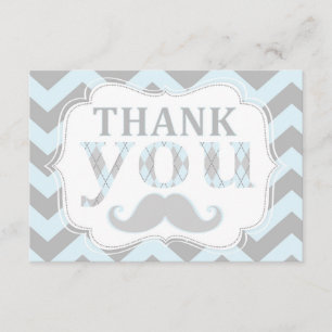 Little Man Mustache Chevron Print Dank je Bedankkaart