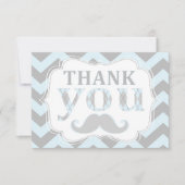 Little Man Mustache Chevron Print Dank je Bedankkaart (Voorkant)