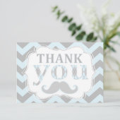 Little Man Mustache Chevron Print Dank je Bedankkaart (Staand voorkant)