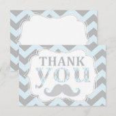 Little Man Mustache Chevron Print Dank je Bedankkaart (Voorkant / Achterkant)
