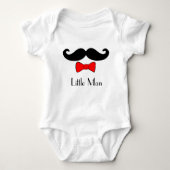 Little Man Mustache en Bowtie Funny Romper (Voorkant)