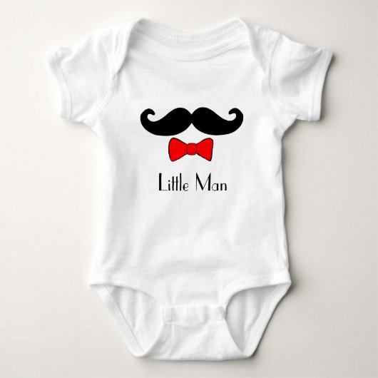 Little Man Mustache en Bowtie Funny Romper (Voorkant)