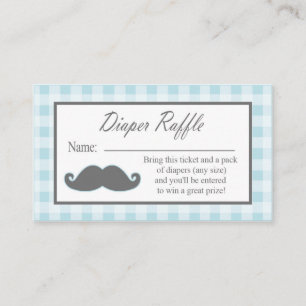 Little Man Mustache Luier Raffle Ticket Informatiekaartje