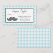 Little Man Mustache Luier Raffle Ticket Informatiekaartje (Voorkant / Achterkant)
