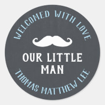 Little Man Mustache Nieuwe Baby Aankondiging Favor