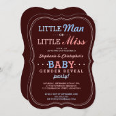 Little Man of Little Miss Baby Gender onthulling P Kaart (Voorkant / Achterkant)