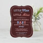 Little Man of Little Miss Baby Gender onthulling P Kaart (Staand voorkant)