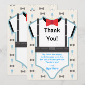 Little Man On Way Baby shower Hartelijk dank Kaart (Voorkant / Achterkant)