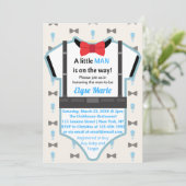 Little Man On Way Baby shower Invitation Kaart (Staand voorkant)