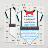 Little Man On Way Baby shower Invitation Kaart (Voorkant / Achterkant)