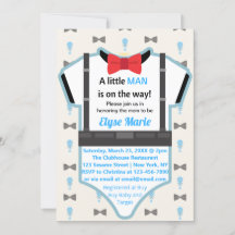 Little Man On Way Baby shower Invitation