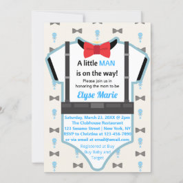 Little Man On Way Baby shower Invitation Kaart