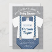 Little Man Outfit Baby shower Kaart (Voorkant)