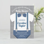 Little Man Outfit Baby shower Kaart (Staand voorkant)