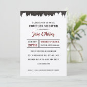 Little Man Plaid Woodland Couples Douche Uitnodige Kaart (Staand voorkant)