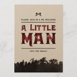 Little Man Pset Woodland Couples Shower Invite Kaart