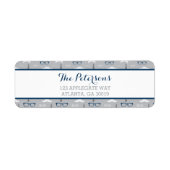 Little Man retouradres label, marineblauw, grijs Etiket (Voorkant)