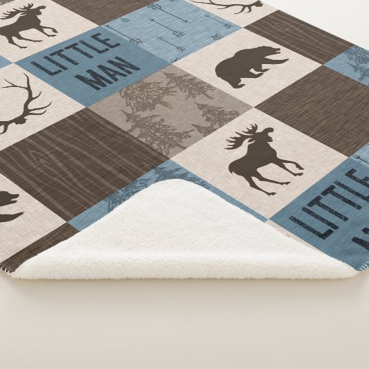 Little Man Rustic Minky Sherpa Blanket Deken (3/4)