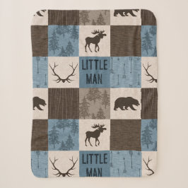 Little Man Rustic Minky Sherpa Blanket Deken