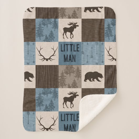 Little Man Rustic Minky Sherpa Blanket Sherpa Deken (Voorkant)
