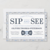 Little Man Sip and See Baby shower Invitation Kaart (Voorkant)