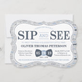Little Man Sip and See Baby shower Invitation Kaart (Voorkant)