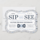 Little Man Sip and See Baby shower Invitation Kaart (Voorkant)