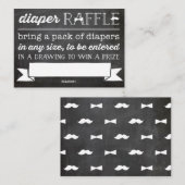 Little Man Snor Krijtbord Luier Raffle Kaart (Voorkant / Achterkant)