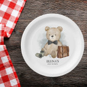 Little Man Teddy Bear Funny Boy Baby shower Papieren Bordje