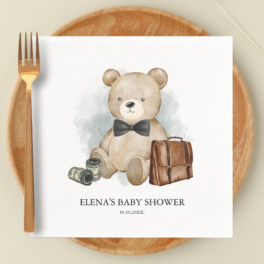 Little Man Teddy Bear Funny Boy Baby shower Servet