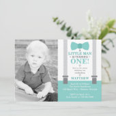 Little Man verjaardagsfeestje met foto Kaart (Staand voorkant)