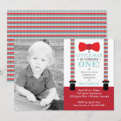 Little Man verjaardagsfeestje met foto Kaart (Voorkant / Achterkant)