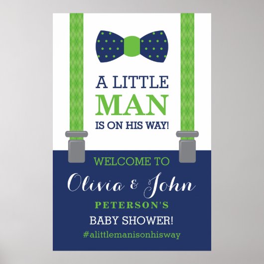 Little Man Welcome Sign. Poster, Baby shower Poster (Voorkant)
