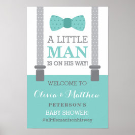 Little Man Welcome Sign. Poster, Baby shower Poster