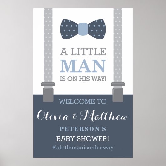 Little Man Welcome Sign. Poster, Baby shower Poster (Voorkant)