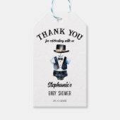 Little man zwarte smoking pet baby shower gunst cadeaulabel (Voorkant)