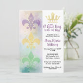 Little Mardi Gras King Baby Shower  Kaart (Staand voorkant)