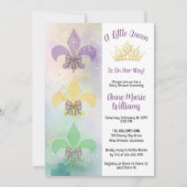 Little Mardi Gras Queen Fleur de Lis Baby Shower Kaart (Voorkant)