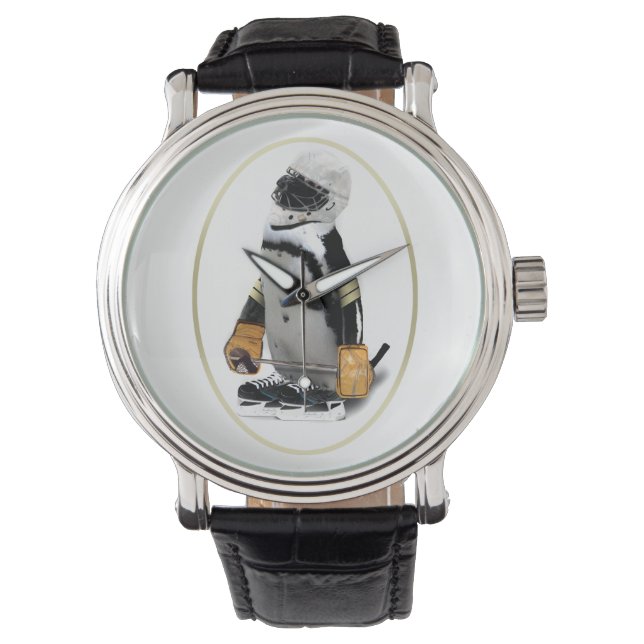 Little Mascot Hockey Player Penguin Horloge (Voorkant)